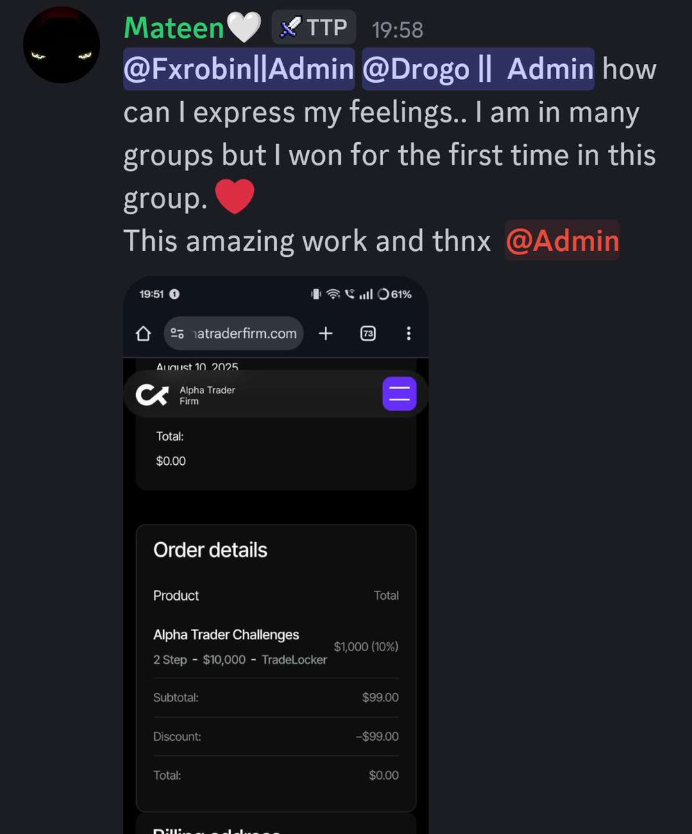 🎉 FREE 10k 2 Step Account Giveaway! 🎉Want a free 10k 2-step account? Here’s how to claim:
1️⃣ Like this post &amp; tag ANY 2 friends below Also Follow <a href="/fxdrogo/">FX Drogo</a> and <a href="/Fxalphapro/">Fxalpha</a> 👇
2️⃣ Join our Discord: discord.gg/FHQkfZwc &amp; open a support ticket to claim!Hurry—limited accounts