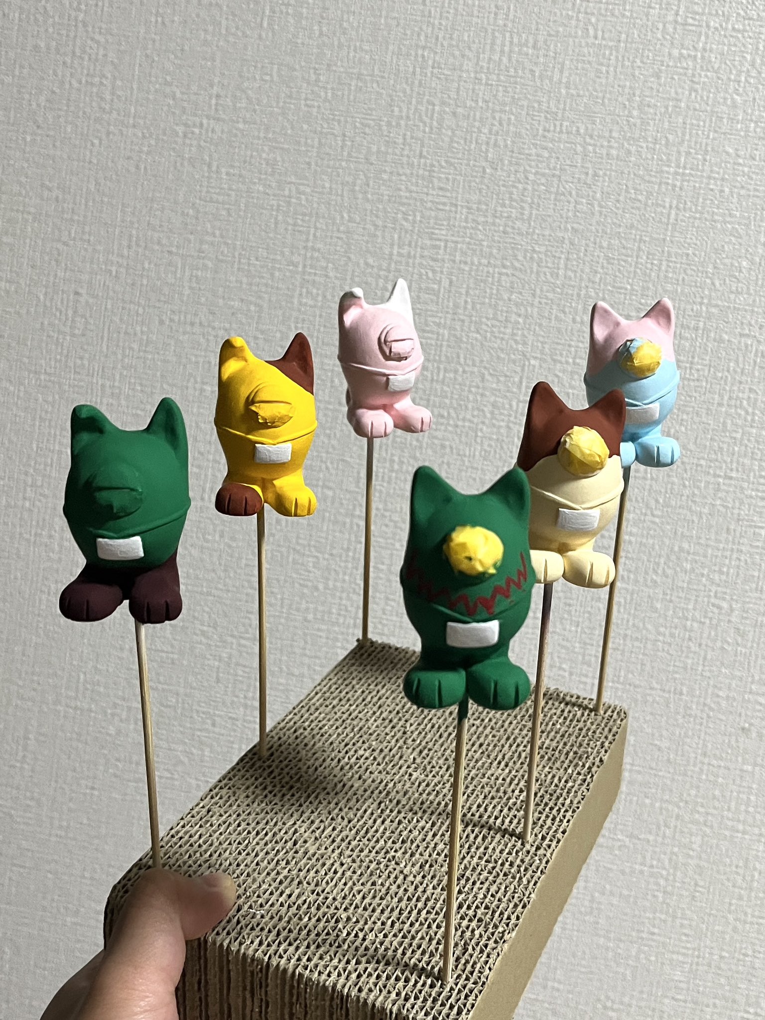 ♥️猫ちゃん柄♥️デザインボード⭐チョコ様オーダー専用品⭐(^人^)--136 受注制作】ハチワレねこ柄 トートバッグ サブバッグ ベージュ