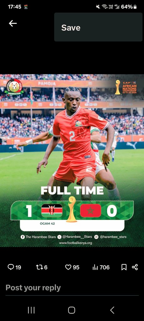 Tergat_Paul (@tergatp) on Twitter photo It just gets better and better. This is the determination, coordination and passion that delivers. <a href="/Harambee__Stars/">Harambee Stars</a> once again stamping that arrival at the big stage in Africa. Thank you for doing Kenya proud. Hongera.
<a href="/StateHouseKenya/">State House Kenya</a>
<a href="/moyasa_ke/">Min. of Youth Affairs, Creative Economy & Sports</a>
<a href="/WilliamsRuto/">William Samoei Ruto, PhD</a> It just gets better and better. This is the determination, coordination and passion that delivers. <a href="/Harambee__Stars/">Harambee Stars</a> once again stamping that arrival at the big stage in Africa. Thank you for doing Kenya proud. Hongera.
<a href="/StateHouseKenya/">State House Kenya</a>
<a href="/moyasa_ke/">Min. of Youth Affairs, Creative Economy & Sports</a>
<a href="/WilliamsRuto/">William Samoei Ruto, PhD</a>