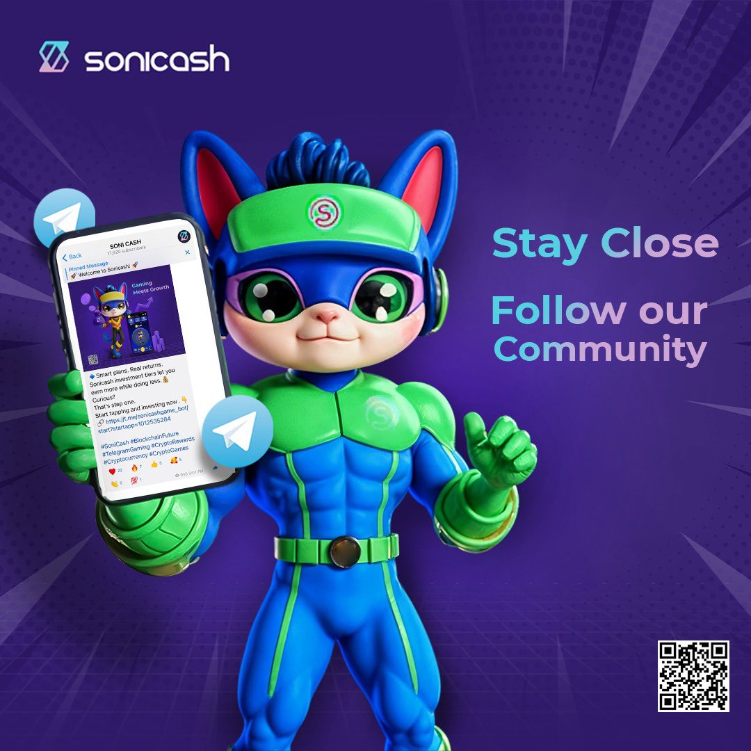 🔹The game doesn’t stop when you log out.
Follow the SoniCash community for updates, rewards &amp; exclusive leaks.💰 🎁 
Join the circle. Join the community:👇
🔗 t.me/Sonicashh 

#SoniCash #TelegramCommunity #BlockchainFuture #CryptoRewards #Cryptocurrency #CryptoGames