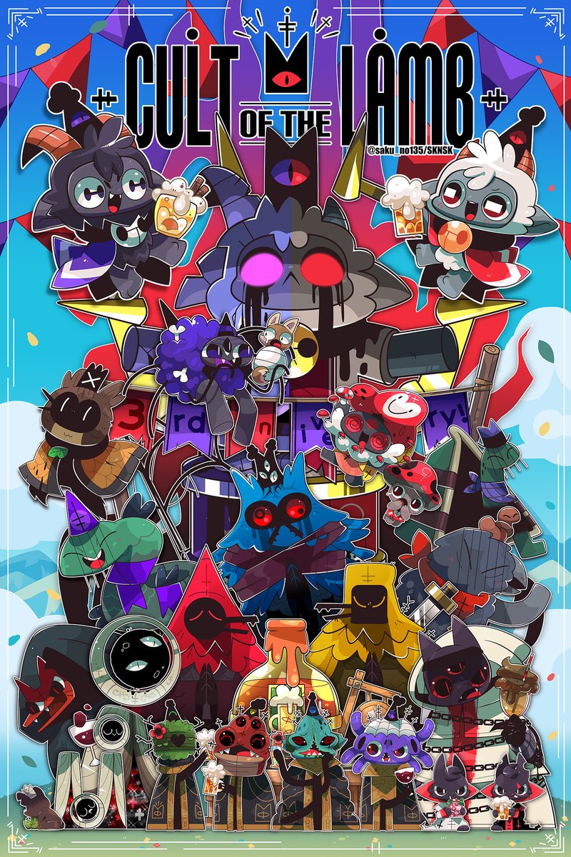 カルトオブザラム3周年おめでとうございます!!!🐏🐐🐈‍⬛

Happy 3rd anniversary, Cult of the Lamb!!!🐏🐐🐈‍⬛

#cultofthelamb #cultofthelambfanart #COTL