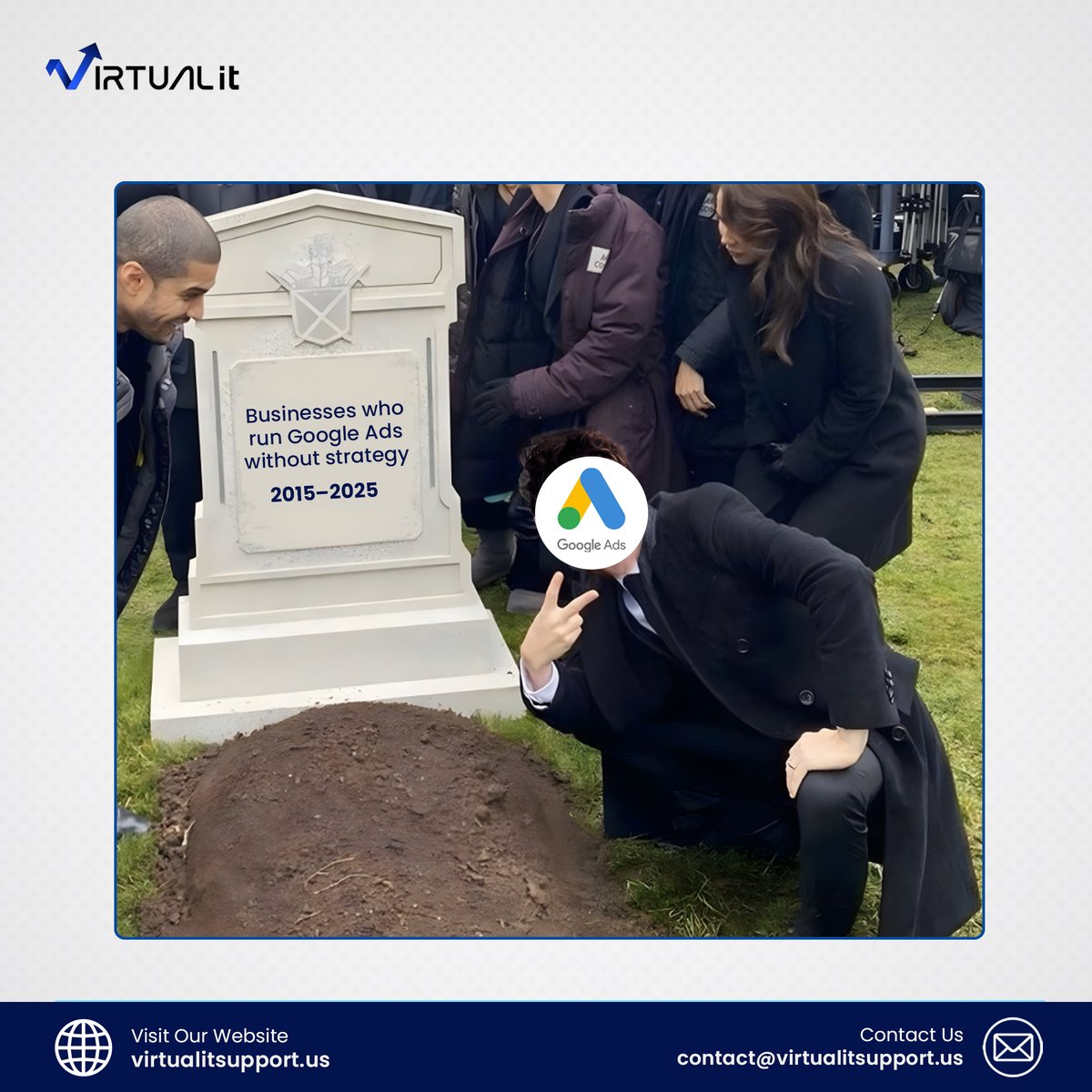 itsupport4us's tweet image. Running Google Ads without a clear strategy? That’s like digging your own grave. Don’t let wasted budgets bury your business growth.

Ready to revive your Google Ads results?

📩 Contact: contact@virtualitsupport.us

#virtualitsupport #advertisingagency #googleadagency #seotips