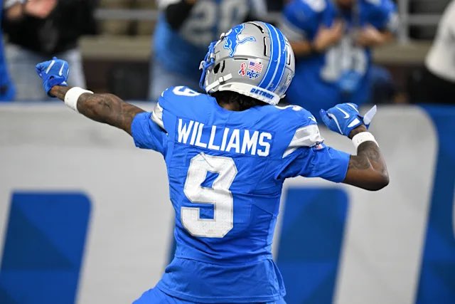 SleeperNFL's tweet photo. Pick one to add to your fantasy team this season:

Courtland Sutton 
Jameson Williams https://t.co/c71NC0uait