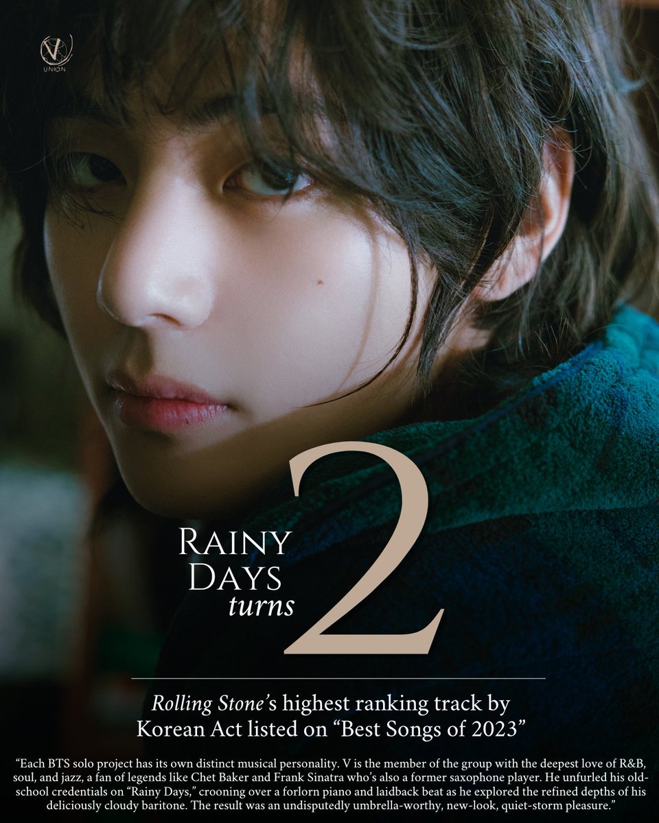 Happy 2nd anniversary to “Rainy Days”~ With a voice like shelter, Taehyung turned longing into melody, stillness into song, and the ordinary into art ♡

VISIONARY ARTIST V
#2YearsWithRainyDays