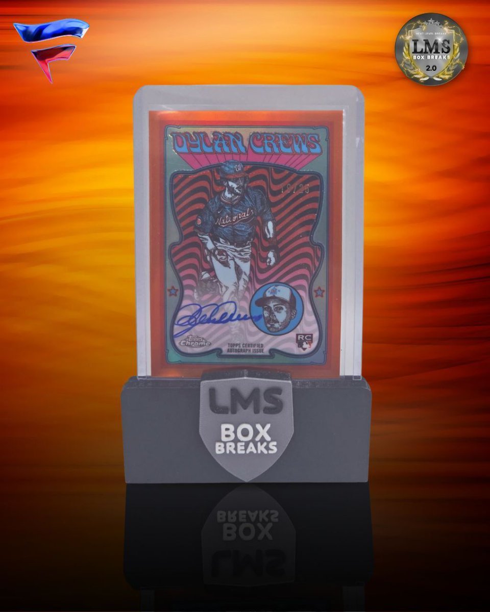 🔥 Dylan Crews – Rookie Heat! 🔥
Numbered to /5 and rocking that retro psychedelic design, this Topps Chrome RC Auto is a true showstopper.

💎 One of the most hyped prospects in the game… and this card says it all.
📦 Will it be yours in the next break?

#LMSBoxBreaks