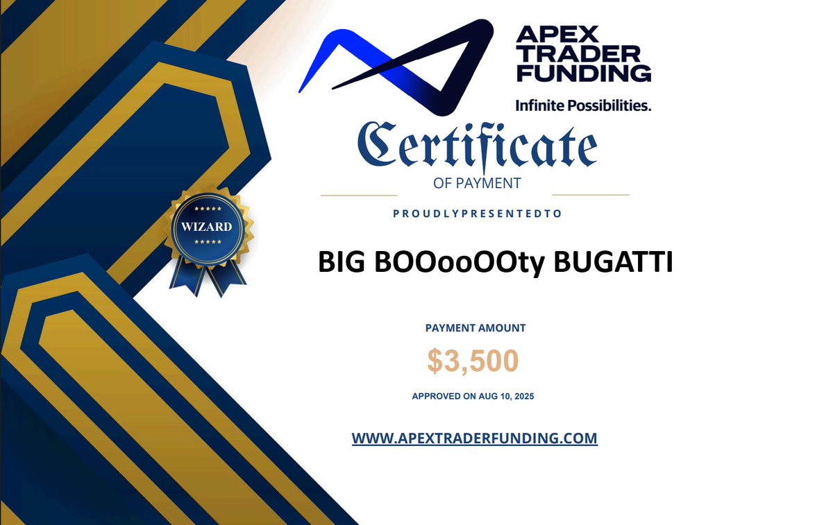 UncleBugatti (@unclebugatti) on Twitter photo Thank you for approving my payout <a href="/ApexTradeFund/">ApexTraderFunding</a> . Now lets do some real cash giveaway and not a BOOK
$100 Twitter giveaway 2 winners $50 each via paypal/venmo/crypto and $100 in my discord.
Rules:
1. Like and Retweet word BOOTY GANG
2. Tag 3 big booty friends Thank you for approving my payout <a href="/ApexTradeFund/">ApexTraderFunding</a> . Now lets do some real cash giveaway and not a BOOK
$100 Twitter giveaway 2 winners $50 each via paypal/venmo/crypto and $100 in my discord.
Rules:
1. Like and Retweet word BOOTY GANG
2. Tag 3 big booty friends