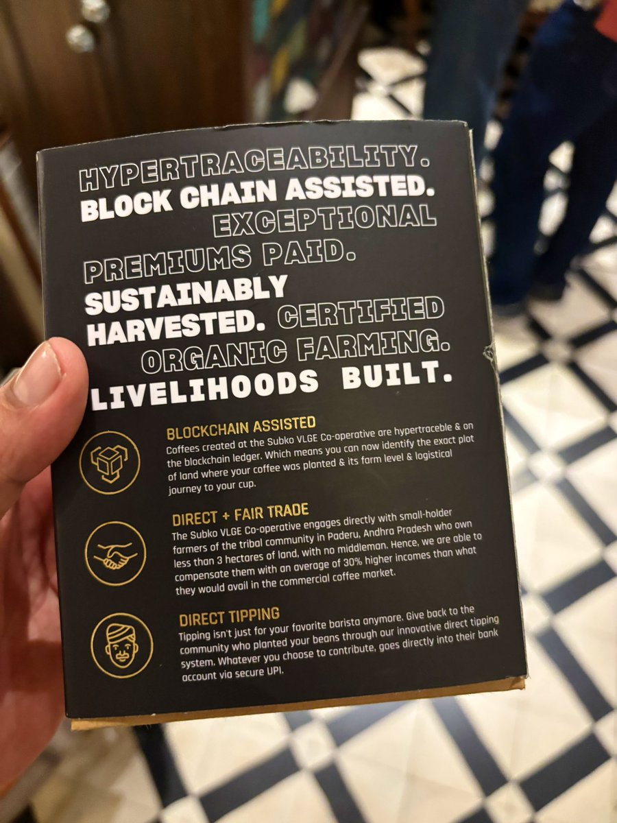 Blockchain assisted coffee at Subko. Never thought of this use case for crypto. Still makes more sense than 99.9% of the other use cases. $UBKO wen?