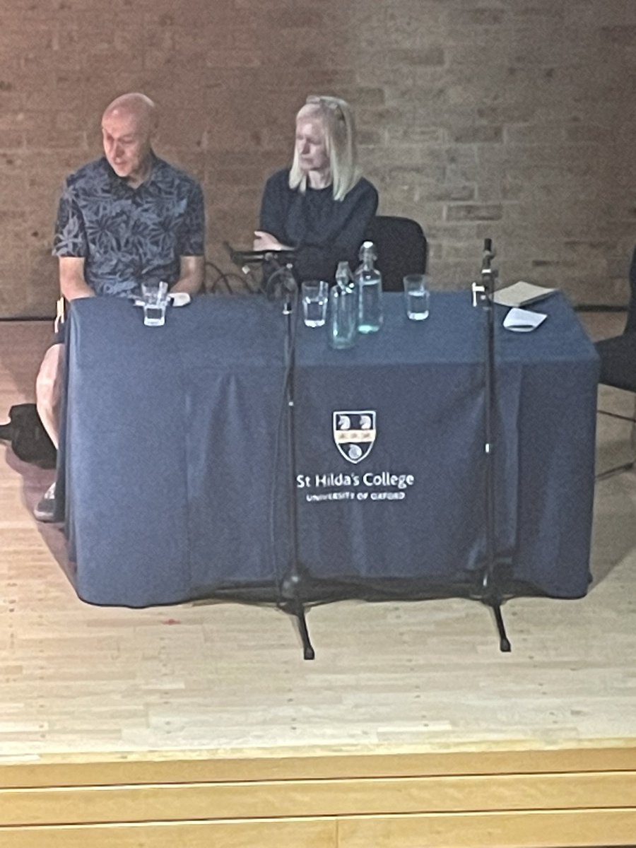 Shotsblog's tweet photo. @radiomukhers introducing @ambroseparry at @HildasCrime for the final session. #HCFW25 https://t.co/aplRzYzmUC