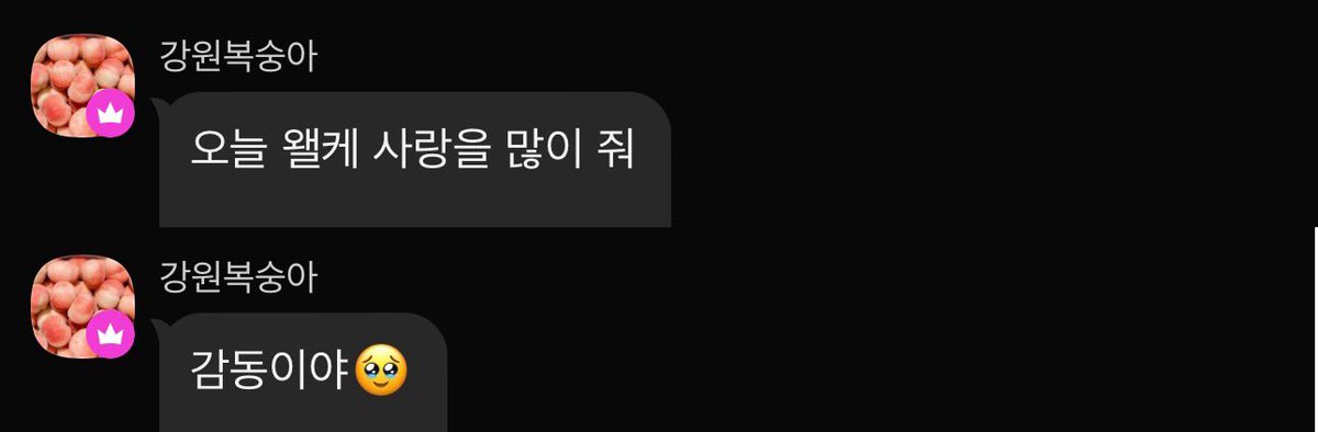 판타지한테 따수운말 잔뜩 듣고 멜팅된 복숭아🥹
넌너무사랑스러워…