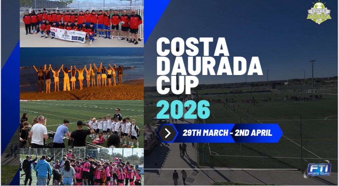 Easter 2026 junior football tournaments in Spain with <a href="/FTI_SportsTours/">FTI Sports Tours</a> !
Bookings open now - many options across all age groups.
Tours@ftisportstours.com for info