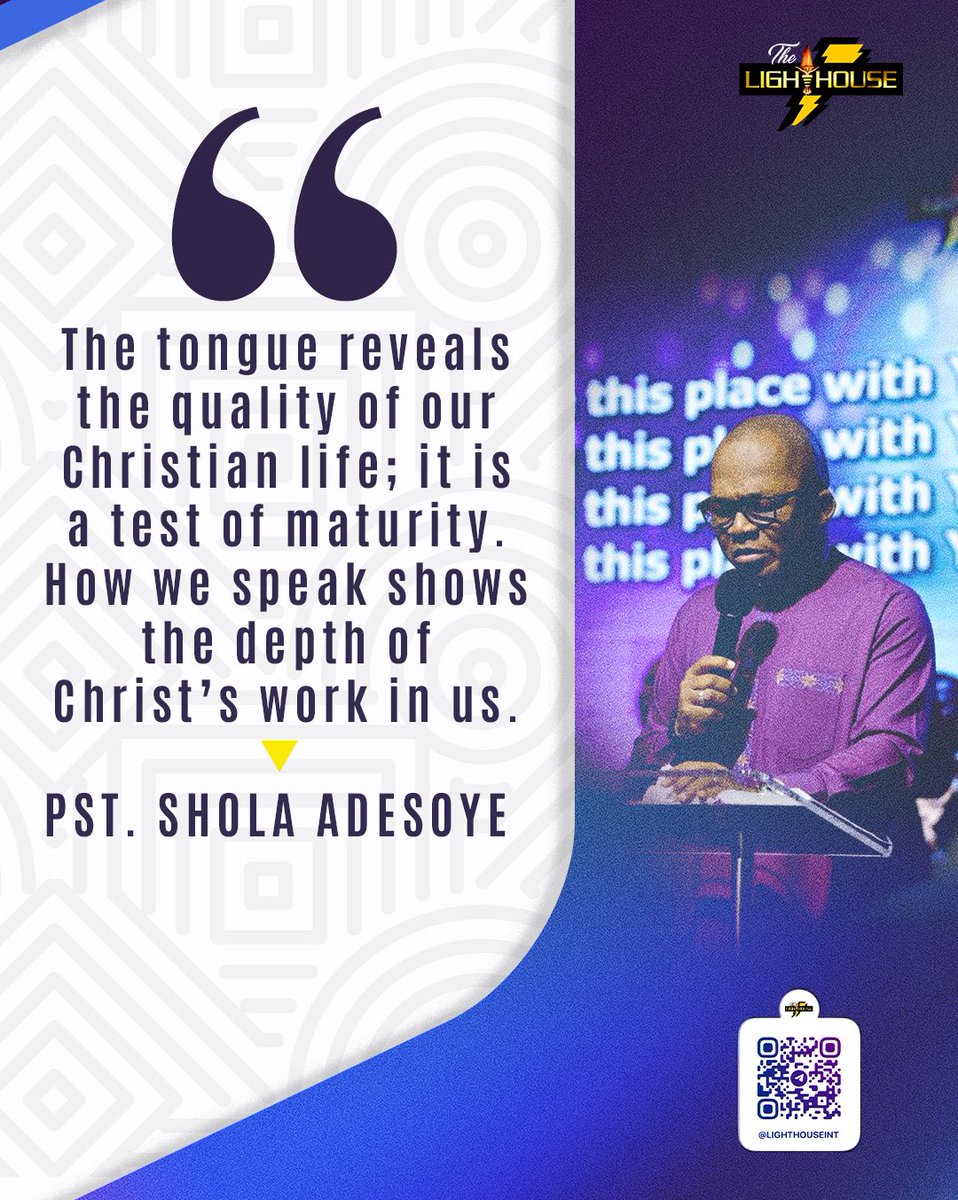 The tongue reveals the quality of our Christian life; it is a test of maturIty.
#iamlighthouse #speaklife
