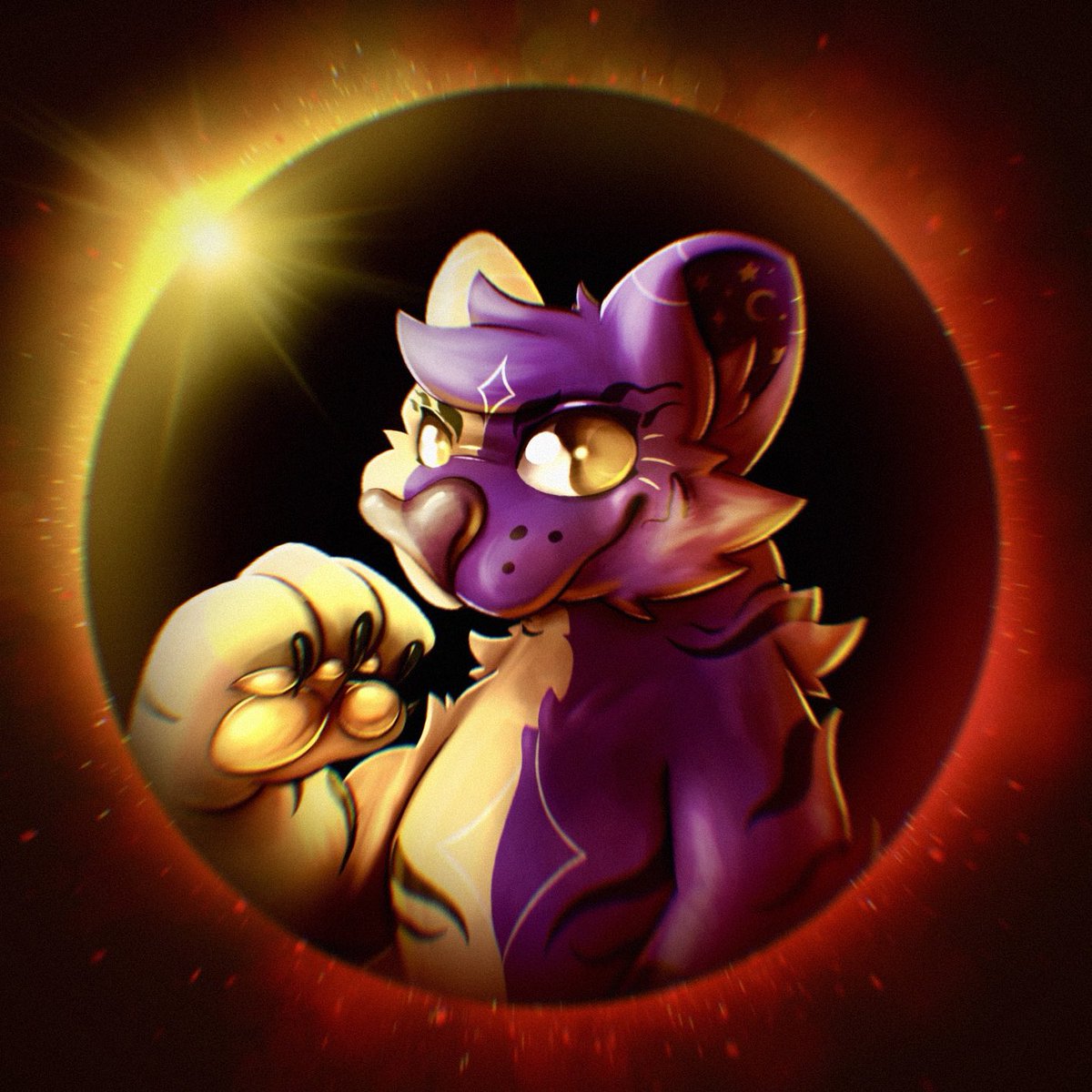 KamiLeonBW's tweet photo. Attack #19 featuring J0y_the_wolf’s Éclipse.
#artfight #artfight2025 https://t.co/O8Q1hEXsmF