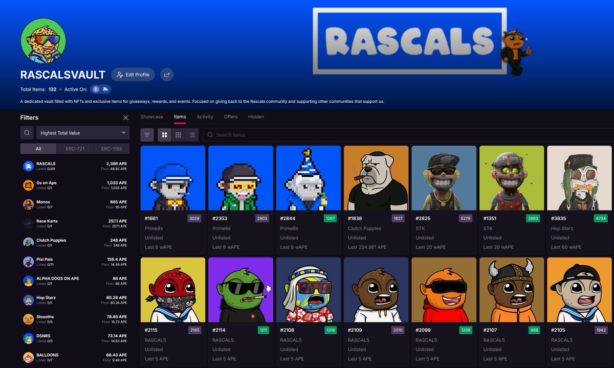 Rascals (@rascalsonape) on Twitter photo Added some more <a href="/ApeChainHUB/">ApeChainHUB</a> communities to the Rascals vault. (adding more in the future) 🤝
- <a href="/GeezOnApe/">GeezOnApe</a>
- <a href="/TheHopStarz/">HOP-STARZ 🐰 🦍</a>
- <a href="/ClutchMarkets/">CLUTCH</a>
- <a href="/STKnfts/">STK</a>
- <a href="/Prime8sAPE/">Prime8s</a>
- <a href="/MonosMC/">MONOS META CLUB</a>
-<a href="/Sloooths/">Sloooths</a>
- <a href="/CryptoBullyzNFT/">CryptoBulliez.ᴬᴾᴱ 🦍🟨⛏️</a>
- <a href="/TypicalTigerNFT/">Typical Tigers 🐯</a>
- <a href="/ApeAlphaDogs/">ALPHA DOGS ON APE</a>
And way more! Added some more <a href="/ApeChainHUB/">ApeChainHUB</a> communities to the Rascals vault. (adding more in the future) 🤝
- <a href="/GeezOnApe/">GeezOnApe</a>
- <a href="/TheHopStarz/">HOP-STARZ 🐰 🦍</a>
- <a href="/ClutchMarkets/">CLUTCH</a>
- <a href="/STKnfts/">STK</a>
- <a href="/Prime8sAPE/">Prime8s</a>
- <a href="/MonosMC/">MONOS META CLUB</a>
-<a href="/Sloooths/">Sloooths</a>
- <a href="/CryptoBullyzNFT/">CryptoBulliez.ᴬᴾᴱ 🦍🟨⛏️</a>
- <a href="/TypicalTigerNFT/">Typical Tigers 🐯</a>
- <a href="/ApeAlphaDogs/">ALPHA DOGS ON APE</a>
And way more!