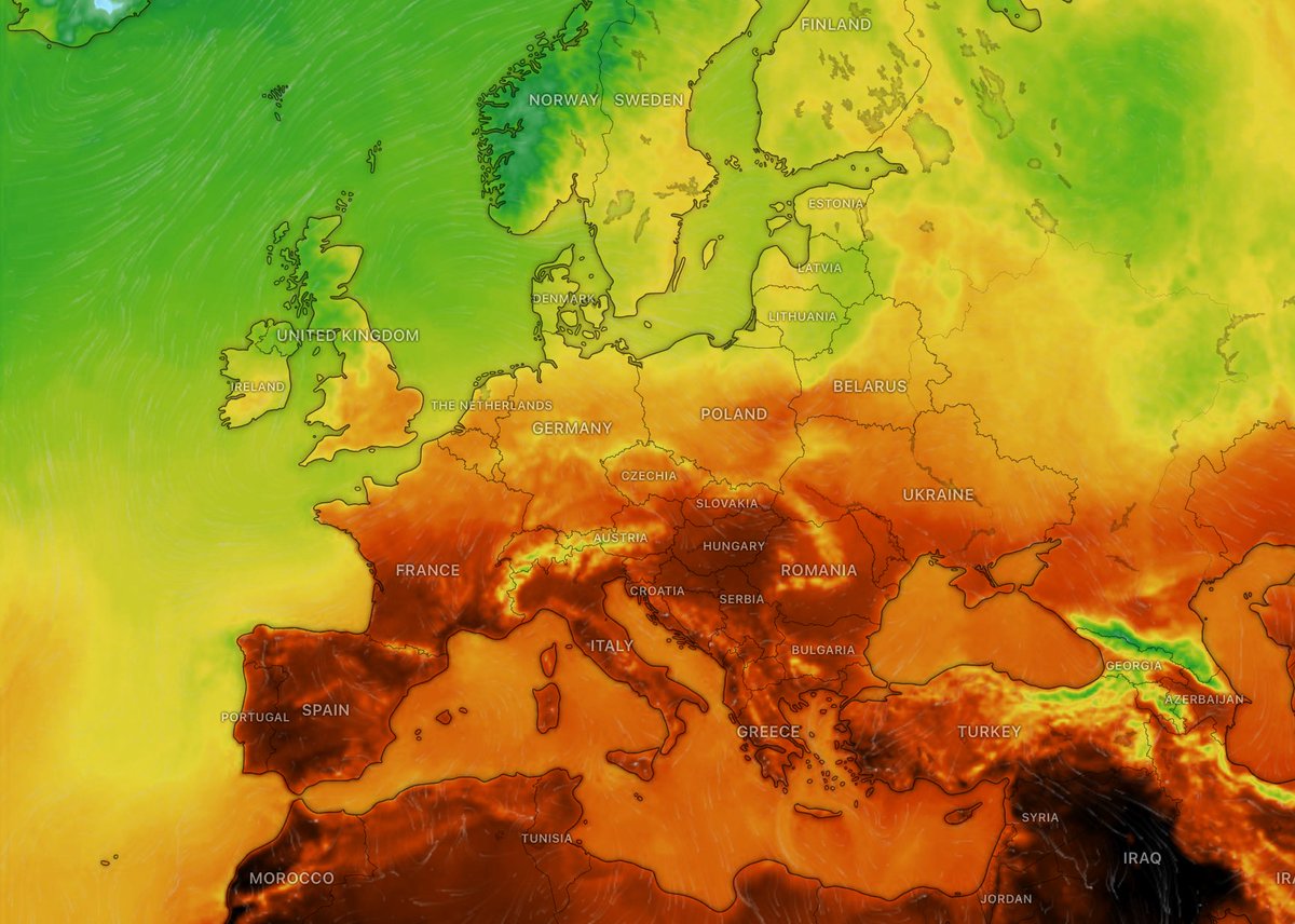 One of the most intense heatwaves of the summer is gripping Europe this week… Red Warnings for heat have been placed from Portugal to Romania, with many other vast areas under Yellow and Orange alerts. Not much precipitation is expected in a lot of these areas, so the forest