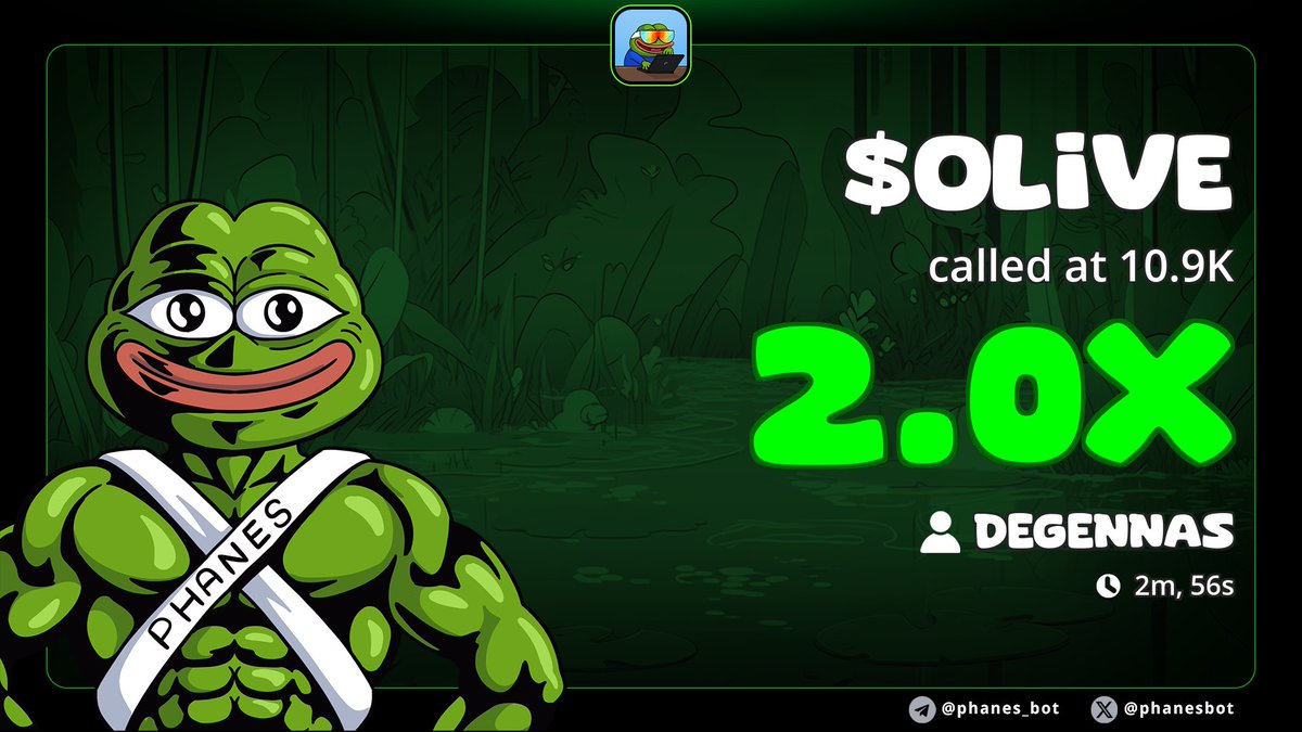 2x up on $OLIVE 

Ca: 3YodojVkhXmbVjDjHEPtxpWa1n4uB53GARQbsaF5urt7

Join tg here 👇 for more cooks 
t.me/degennasgambles