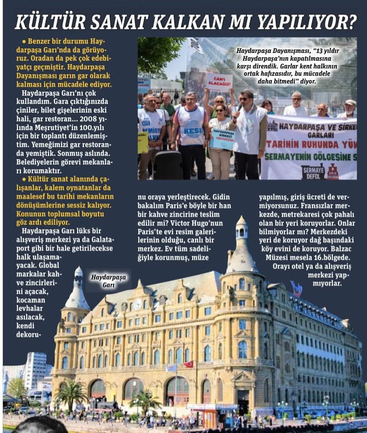 Kültür sanat alanında çalışanlar, kalem oynatanlar da maalesef bu tarihi mekanların sermaye lehine dönüştürülmesine sessiz kalıyor. Konumun toplumsal boyutu gözardı ediliyor.
10.08.2025 Gazete Pencere/Pazar eki
