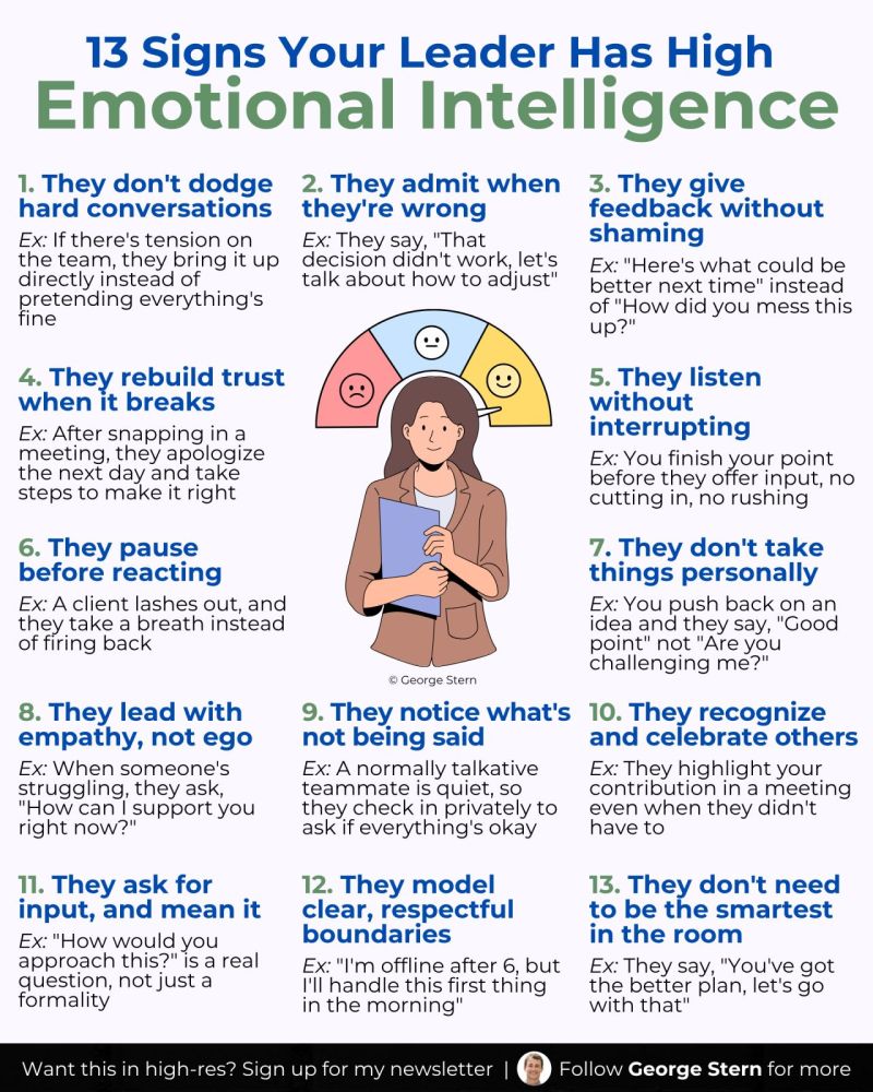 13 signs your leader has high emotional intelligence