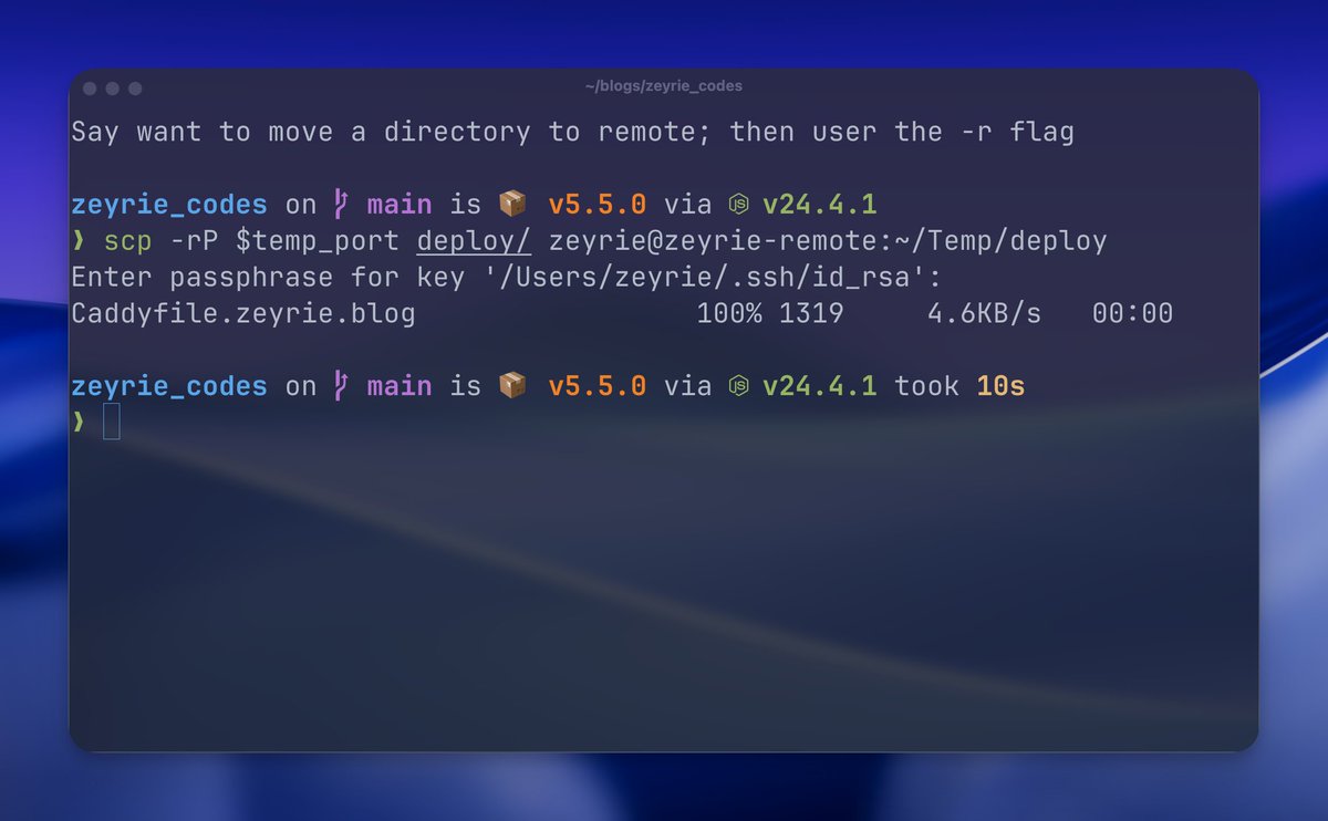 zeyrie_dev's tweet image. Two options when you want to transfer files
- Use SFTP &amp;amp; SCP(both are same)
- Use rsync
Though the restriction with these are, you have to manually manage all file transfers and deletions OR just use rsync
#linux #ssh #rsync