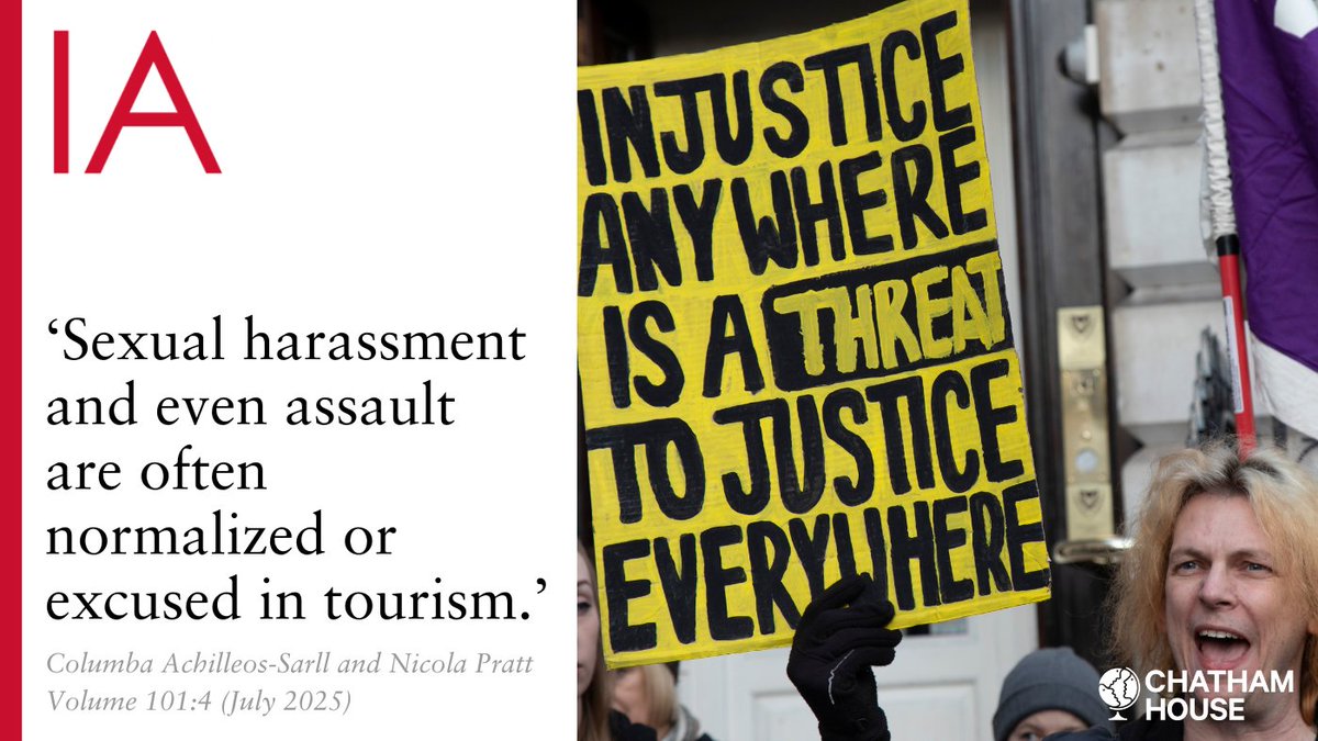 International Affairs (@iajournal_ch) on Twitter photo Why does sexual violence in party resorts often go unchallenged?
<a href="/ncpratt/">Nicola Pratt</a> & <a href="/DrCAchilleos/">Columba Achilleos-Sarll</a> (<a href="/BhamPolsis/">POLSIS Birmingham</a>) reveal how “tourism bubbles” enable predatory behaviour: doi.org/10.1093/ia/iia… Why does sexual violence in party resorts often go unchallenged?
<a href="/ncpratt/">Nicola Pratt</a> & <a href="/DrCAchilleos/">Columba Achilleos-Sarll</a> (<a href="/BhamPolsis/">POLSIS Birmingham</a>) reveal how “tourism bubbles” enable predatory behaviour: doi.org/10.1093/ia/iia…