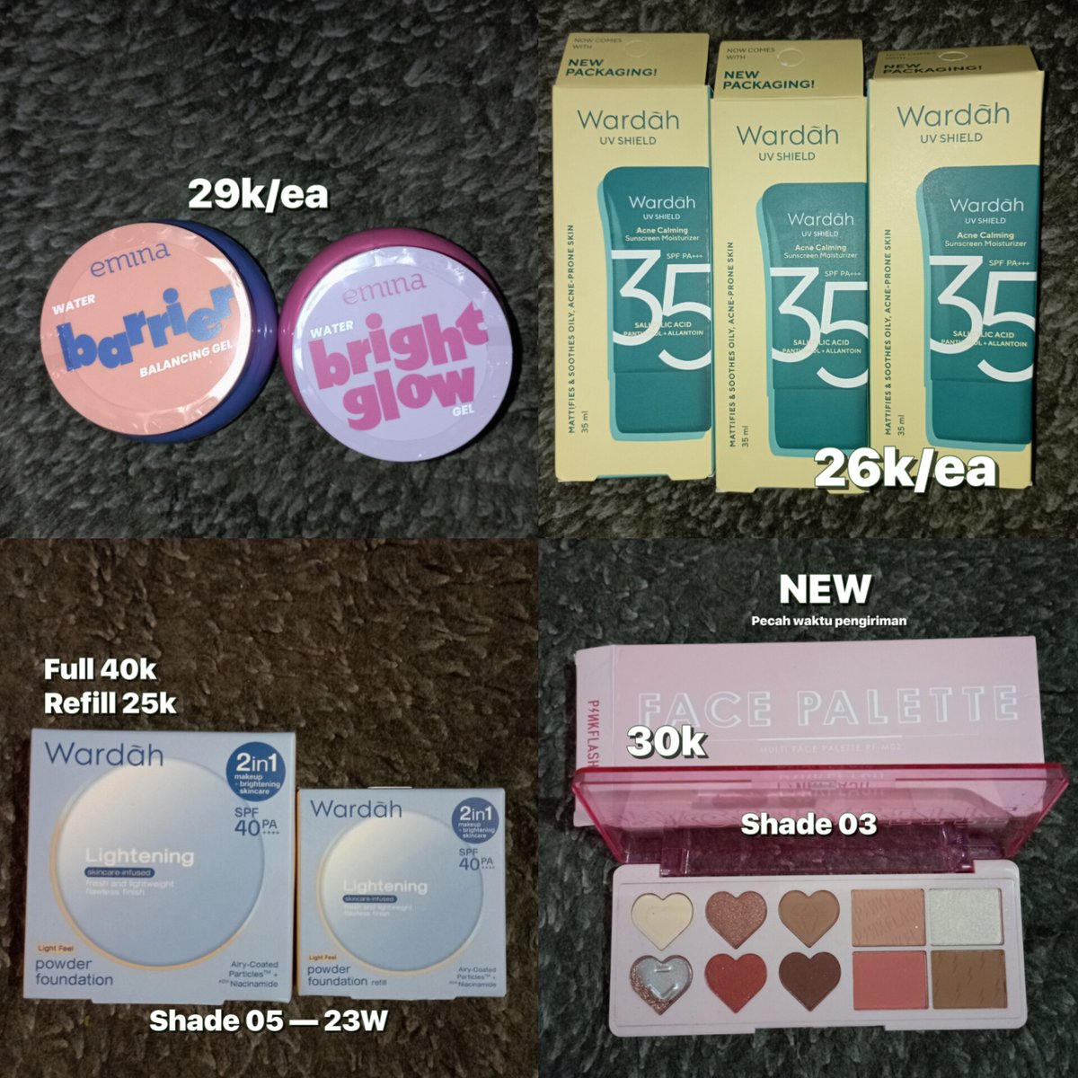 uyuzha's tweet photo. Makeup underprice ready 🍀🍀
Cek di bawah ya ↓ https://t.co/yPC2H5f3RL