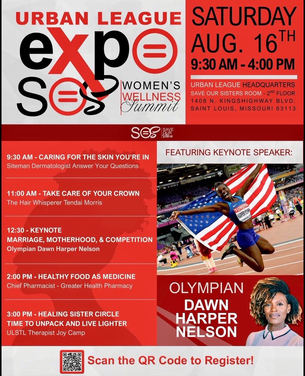 The Urban League’s @ULSTL Save Our Sister’s Program has a dynamic series of FREE seminars available next Saturday as part of our Urban Expo at our regional headquarters at 1408 N. Kingshighway from 9:30 a.m. - 4:00 p.m. You will hear from experts on health, wealth, nutrition,