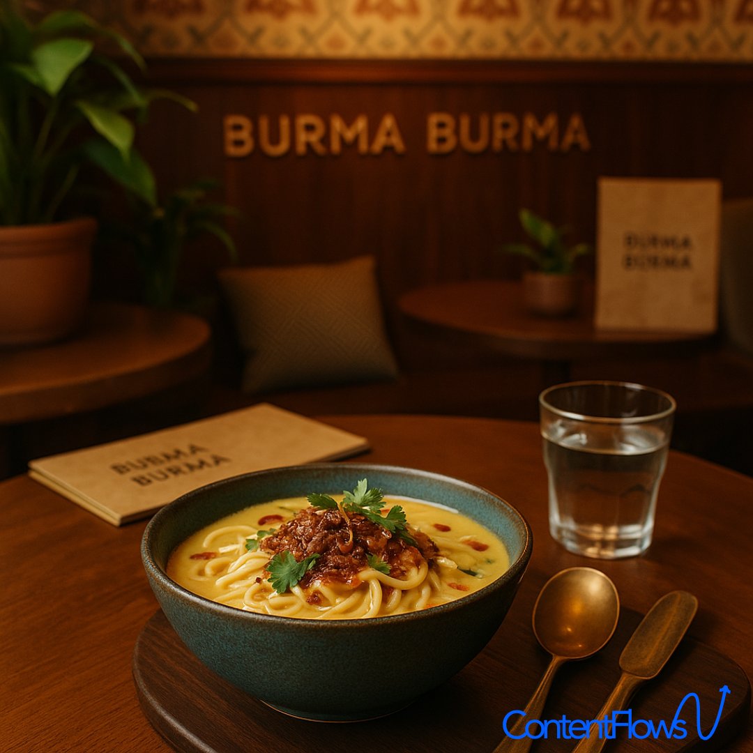 aicontentflows's tweet photo. A Taste of Tradition, Reimagined

 Burma Burma is more than a restaurant — it’s an immersive journey into the rich heritage of Burmese cuisine. 

With AI Content Flows, brands can create stunning videos that capture not just the dishes but the atmosphere, artistry, and cultural depth. 

From vibrant salads tossed tableside to steaming bowls of mohinga and intricate desserts, every frame can tell a story that draws viewers in and keeps them engaged.

• Showcase authentic preparation and plating rituals

 • Highlight the unique interiors and cultural décor

 • Create mood-rich edits with music, voiceovers, or captions

 • Use ACF’s analytics to refine campaigns for maximum reach

Disclaimer: This image is not affiliated with or owned by Burma Burma. It was generated using open-source data as an example of AI-driven content creation. We respect and admire the Burma Burma brand, and this post is solely for illustrative purposes.

https://t.co/FTVLe9cHWX

 #AIContentFlows #trending #viral #trendingnow #ai #contentflows #restaurantmarketing #foodvideos #digitalads #burmesecuisine #vegetarianfood #culinaryheritage