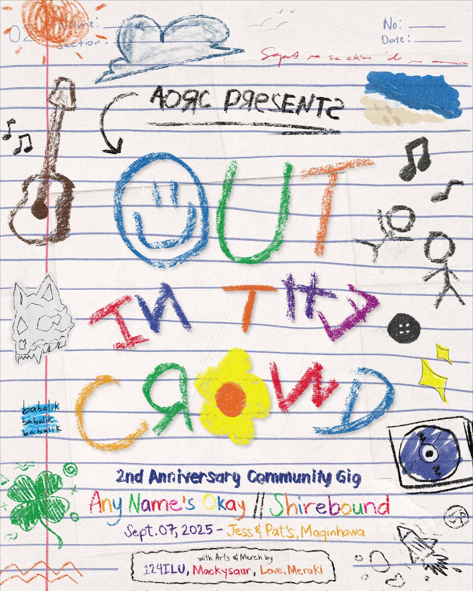 AOR Community (@aorcommunity) on Twitter photo AORC Presents: Out in the Crowd
Let’s celebrate the community’s second year together! Pumunta tayo ro’n sa <a href="/jessxpats/">Jess & Pat's | #WeAreIndiesTOGETHER</a> Maginhawa, QC on September 07, 2025 (Sunday 8PM)!
What better way to commemorate our 2nd Anniversary than with an unforgettable night of music? 🎉 AORC Presents: Out in the Crowd
Let’s celebrate the community’s second year together! Pumunta tayo ro’n sa <a href="/jessxpats/">Jess & Pat's | #WeAreIndiesTOGETHER</a> Maginhawa, QC on September 07, 2025 (Sunday 8PM)!
What better way to commemorate our 2nd Anniversary than with an unforgettable night of music? 🎉