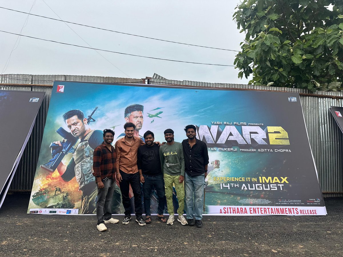 My Boys on filed for the GOD <a href="/tarak9999/">Jr NTR</a> 🙏🙏🔥
#War2PreReleaseEvent #War2