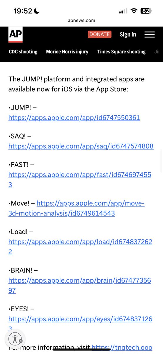 MoveFree2's tweet image. AP通信に弊社のアプリが紹介されています

引き続き研究開発に努めて参りますので宜しくお願い致します。

•JUMP! – apps.apple.com/app/id67475503…

•SAQ! – apps.apple.com/app/saq/id6747…

•FAST! – apps.apple.com/app/fast/id674…

•Move! – apps.apple.com/app/move-3d-mo…

•Load! – apps.apple.com/app/load/id674……