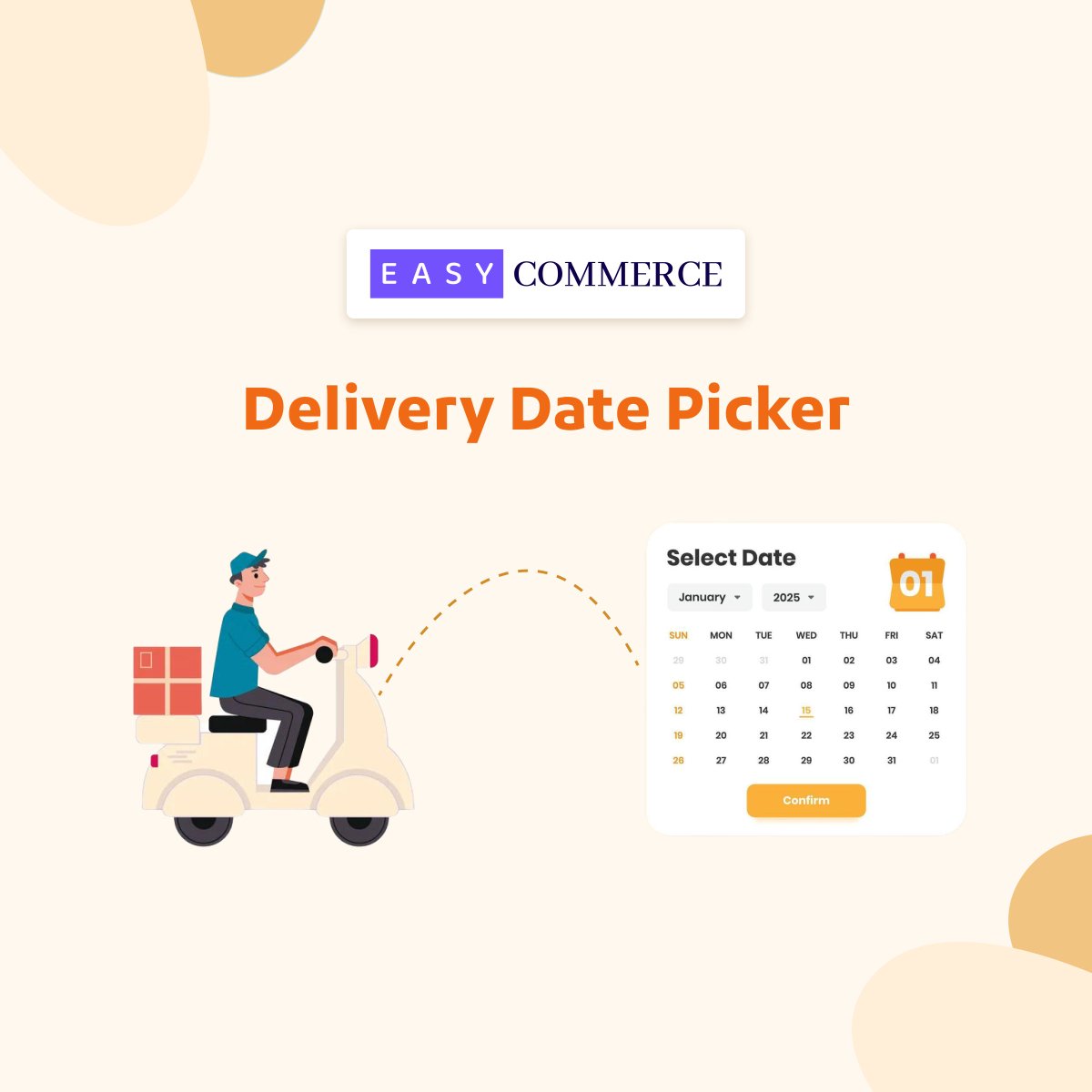 𝐈𝐦𝐩𝐫𝐨𝐯𝐞 𝐜𝐮𝐬𝐭𝐨𝐦𝐞𝐫 𝐞𝐱𝐩𝐞𝐫𝐢𝐞𝐧𝐜𝐞 𝐰𝐢𝐭𝐡 𝐭𝐡𝐞 𝐃𝐞𝐥𝐢𝐯𝐞𝐫𝐲 𝐃𝐚𝐭𝐞 𝐏𝐢𝐜𝐤𝐞𝐫 𝐚𝐝𝐝𝐨𝐧 🎉

With this addon, let them choose their delivery date at checkout, boosting satisfaction 💪⤵️

easycommerce.dev/addons/easycom…

 #CustomerExperience  #EasyCommerce