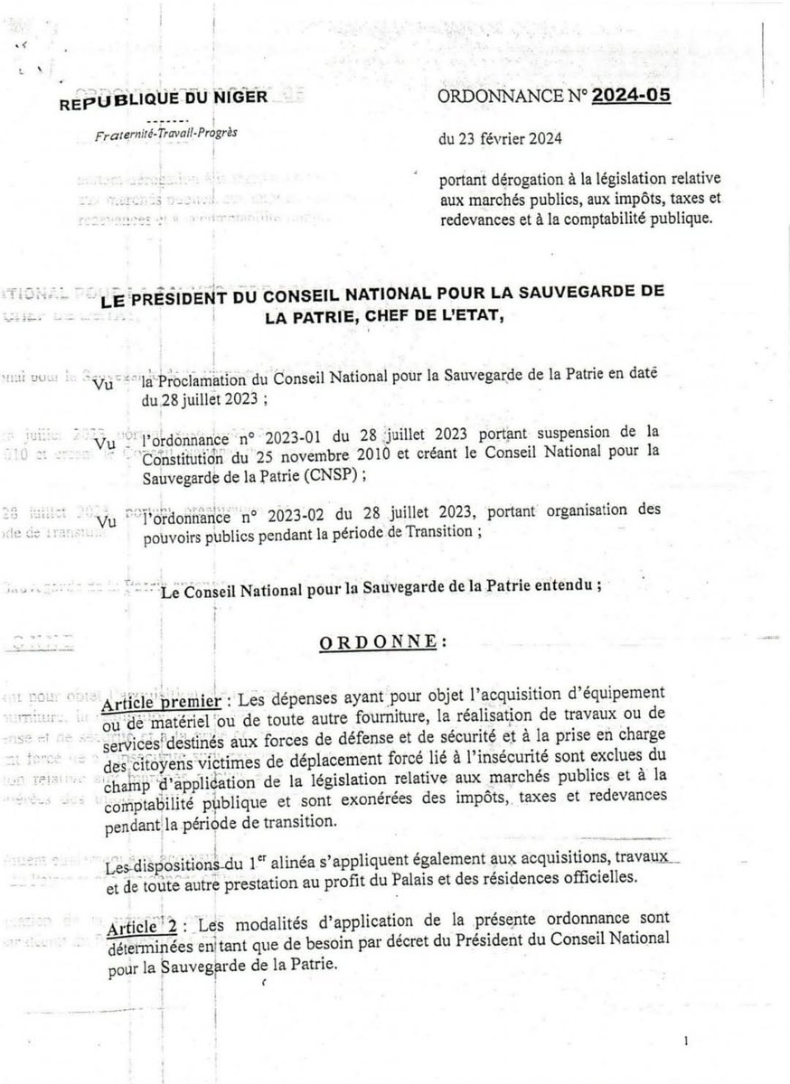 #Niger🇳🇪 4 passagers au pilotage, portes verrouillées et le peuple spectateur muet 

📜À la lecture croisée de ce décret N°2025-404/PRN du 29 juillet 2025, portant création des Comités de négociations avec les partenaires et l’ordonnance 2024-05 du 23 février 2024 portant