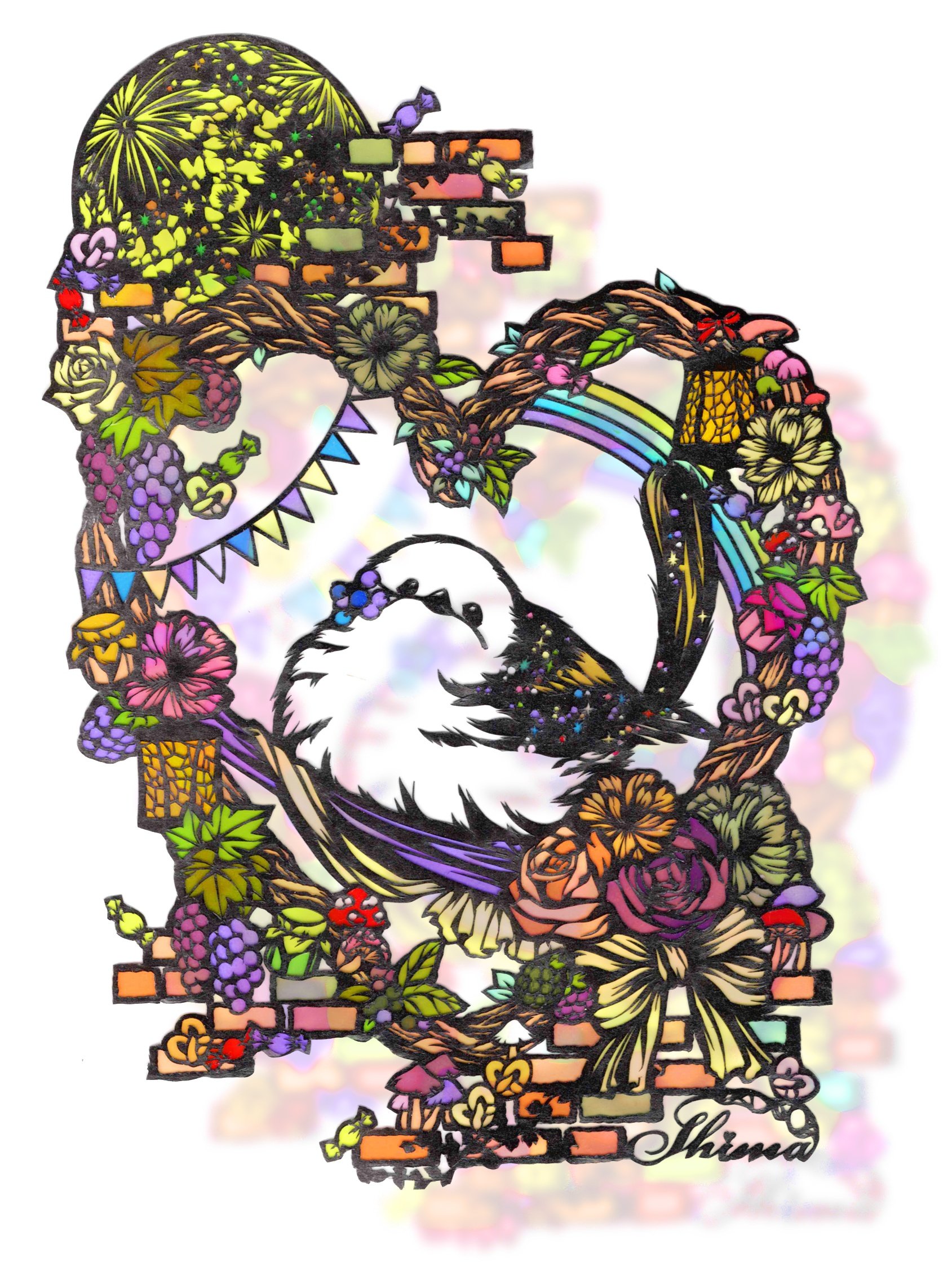 ポツンと一軒家の切り絵です！ ポツンと一軒家の切り絵です！ ポツンと一軒家の切り絵です！ 祥