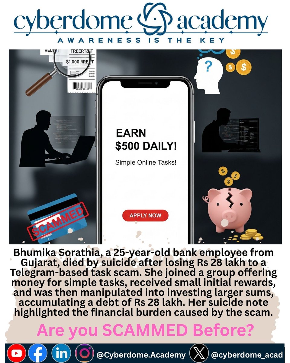 cyberdome_acad's tweet image. Scammers add victims to group chats filled with bots or fake accounts posting testimonials about earnings to create a sense of community and success. #TaskScamIndia #EasyMoneyScam #OnlineJobScam #CyberFraudIndia #FinancialFraud #CyberCrimeAwareness #ScamAlert