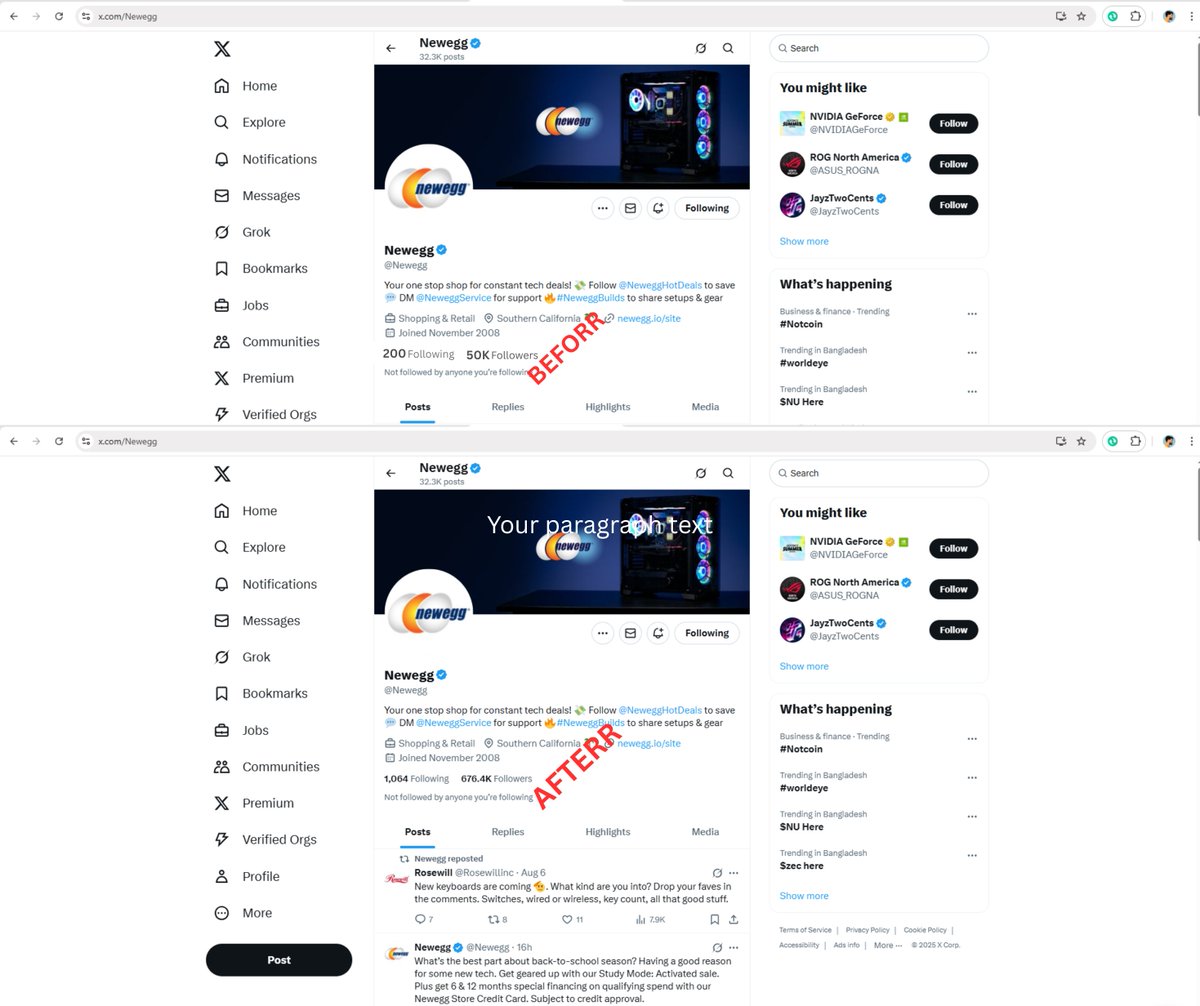 HridoyPaul6136's tweet image. 📷 Another project successfully delivered!
Our client is 100% satisfied, and the results exceeded their expectations. 📷📷
Looking for the same high-quality, professional service for your brand or business?
#ProfessionalService #ClientSatisfaction #ProjectDelivered