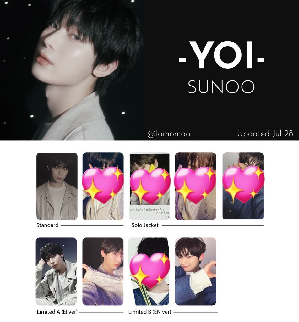 ENHYPEN トレカ 交換 宵 YOI

譲：1枚目の画像

求：同種ソヌ 💖の物以外

郵送希望です📮☆
交換可能な方リプ・dm
宜しくお願い致します🍀

 #ENHYPENトレカ交換
#ENHYPEN交換 #ソヌ #SUNOO
