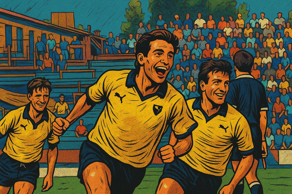 Old school rivalry from the early 90s. GKS Katowice and #Legia played in back to back Polish Cup Finals in 90 and 91. Legia won 2-0 in 90 and GKS took the trophy after a 1-0 victory the following season. ⬇️ is Andrzej Leśniak celebrating the winning ⚽️ in 1991. #GieKSaX #LEGGKS