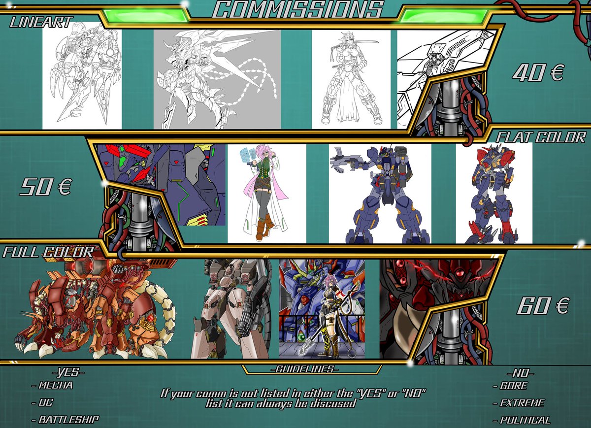 Side031's tweet image. Updated comms sheet!
Also opening 4 slots!
Share apreciated.