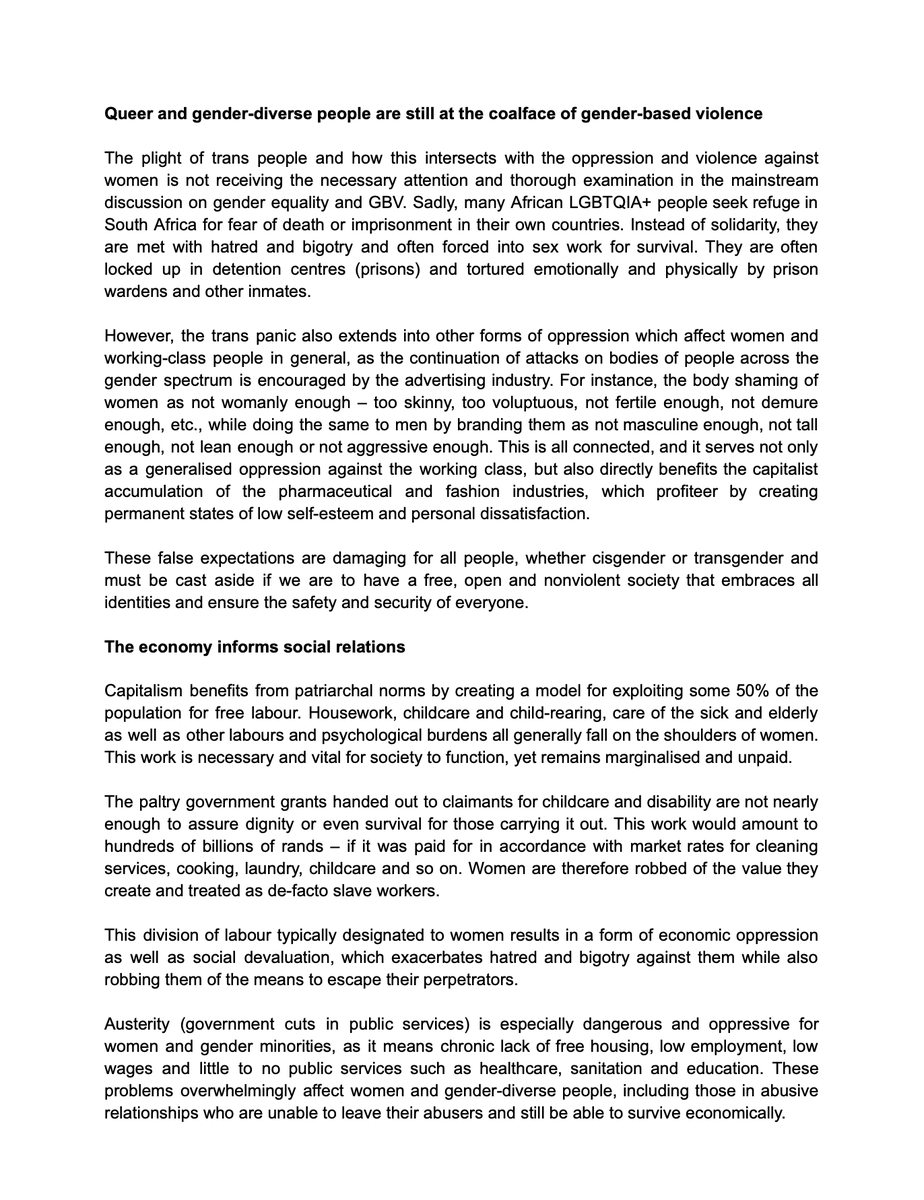 WASP_ISA's tweet image. WASP & SYM statement on Womens Day South Africa. We call on all working class formations to organise to end violence against women and gender-diverse people! #WomensDay2025