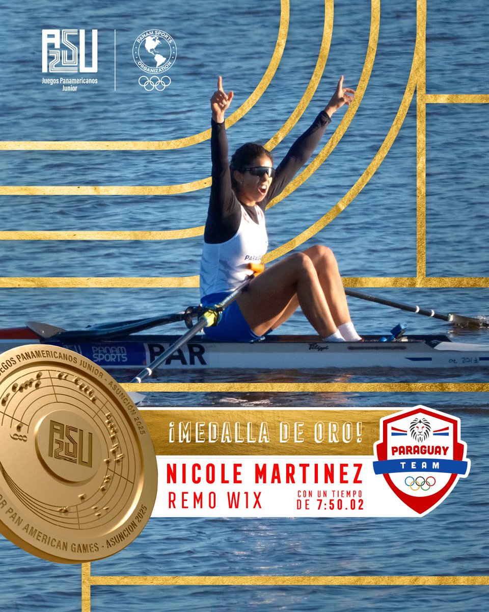 🚣🏻‍♀️ #Remo 🌟🙋🏻‍♀️ ¡MEDALLA de ORO 🥇 para #NicoleMartínez 🇵🇾 en <a href="/asu2025Oficial/">ASU2025</a>! 🤩

💪🏻 #ParaguayPuede #VamosParaguay #TeamParaguay