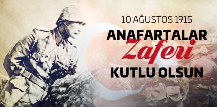 Çanakkale Savaşı'nın dönüm noktalarından birisi olan Anafartalar Zaferi'nin yıl dönümünde Gazi Mustafa Kemal ATATÜRK ve silah arkadaşlarını rahmet ve minnetle anıyorum...