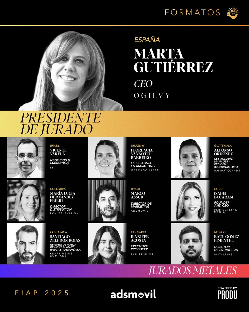 Marta Gutiérrez, presidente del Jurado de Formatos en el <a href="/FIAP_/">FIAP</a>: fiapawards.com/#section-jurado
#Festivales #Premios #Publicidad