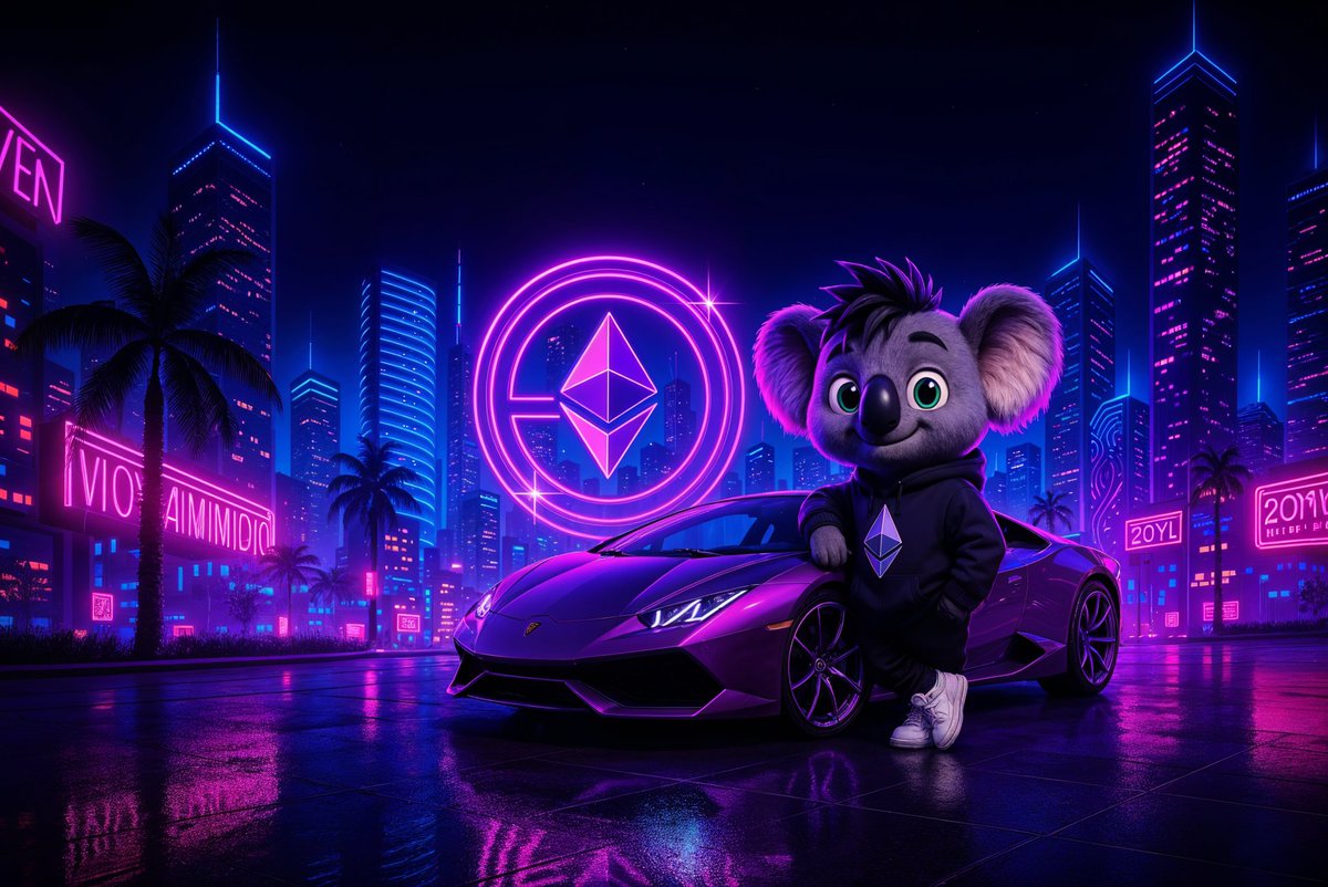 Beats the Koala is leaning in style against a Lambo in the neon-lit streets of the future, radiating confidence and crypto cool. 🚀💎 Embrace this vision of success because with $BEATS, a prosperous and tech-savvy lifestyle is just around the corner! Let's ride to the moon and