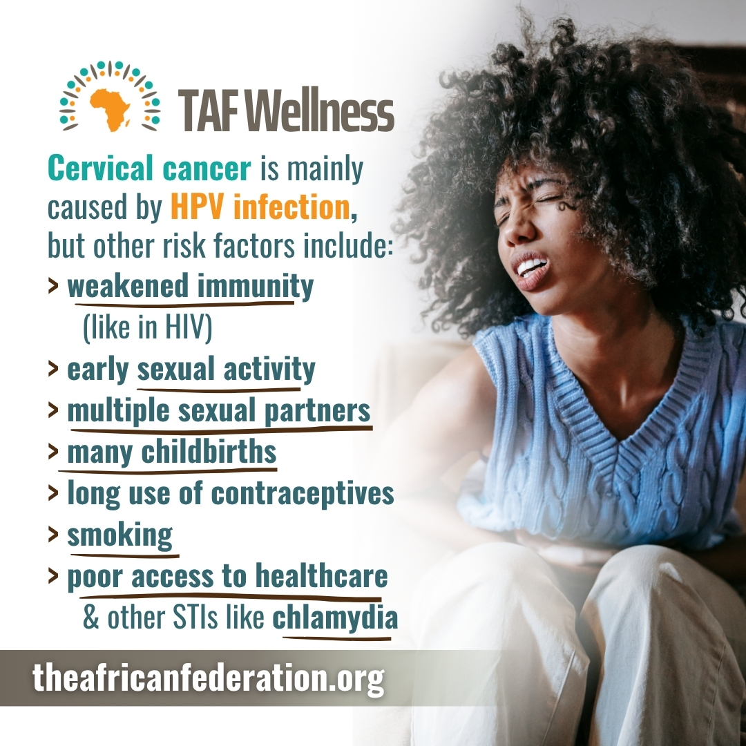Did you know that #HPV, the virus that causes cervical cancer, is sexually transmitted &amp; manifests when immunity is weak - like in cases of HIV, poor nutrition, #diabetes, or chemotherapy. A healthy lifestyle is therefore key to protection.
#TAFWellness | theafricanfederation.org