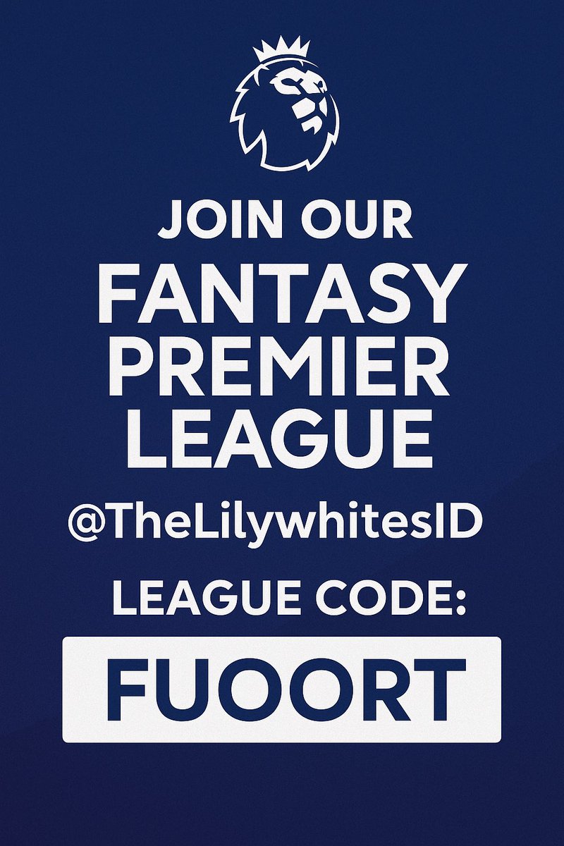 Tottenham Hotspur Indonesia (@thelilywhitesid) on Twitter photo โ
RESMI: Musim Pertama Liga Fantasy Pemier League The Lilywhites Indonesia
Rules:
1. Follow & Retweet
2. Reply tim & manajer + mention 2 temanmu
3. Wajib 1 manajer 1 tim
Prizes:
๐ฅRp. 150.000
๐ฅRp. 50.000
Kode Liga: fuoort atau klik fantasy.premierleague.com/leagues/auto-jโฆ
#FPL #SpursID #COYS โ
RESMI: Musim Pertama Liga Fantasy Pemier League The Lilywhites Indonesia
Rules:
1. Follow & Retweet
2. Reply tim & manajer + mention 2 temanmu
3. Wajib 1 manajer 1 tim
Prizes:
๐ฅRp. 150.000
๐ฅRp. 50.000
Kode Liga: fuoort atau klik fantasy.premierleague.com/leagues/auto-jโฆ
#FPL #SpursID #COYS