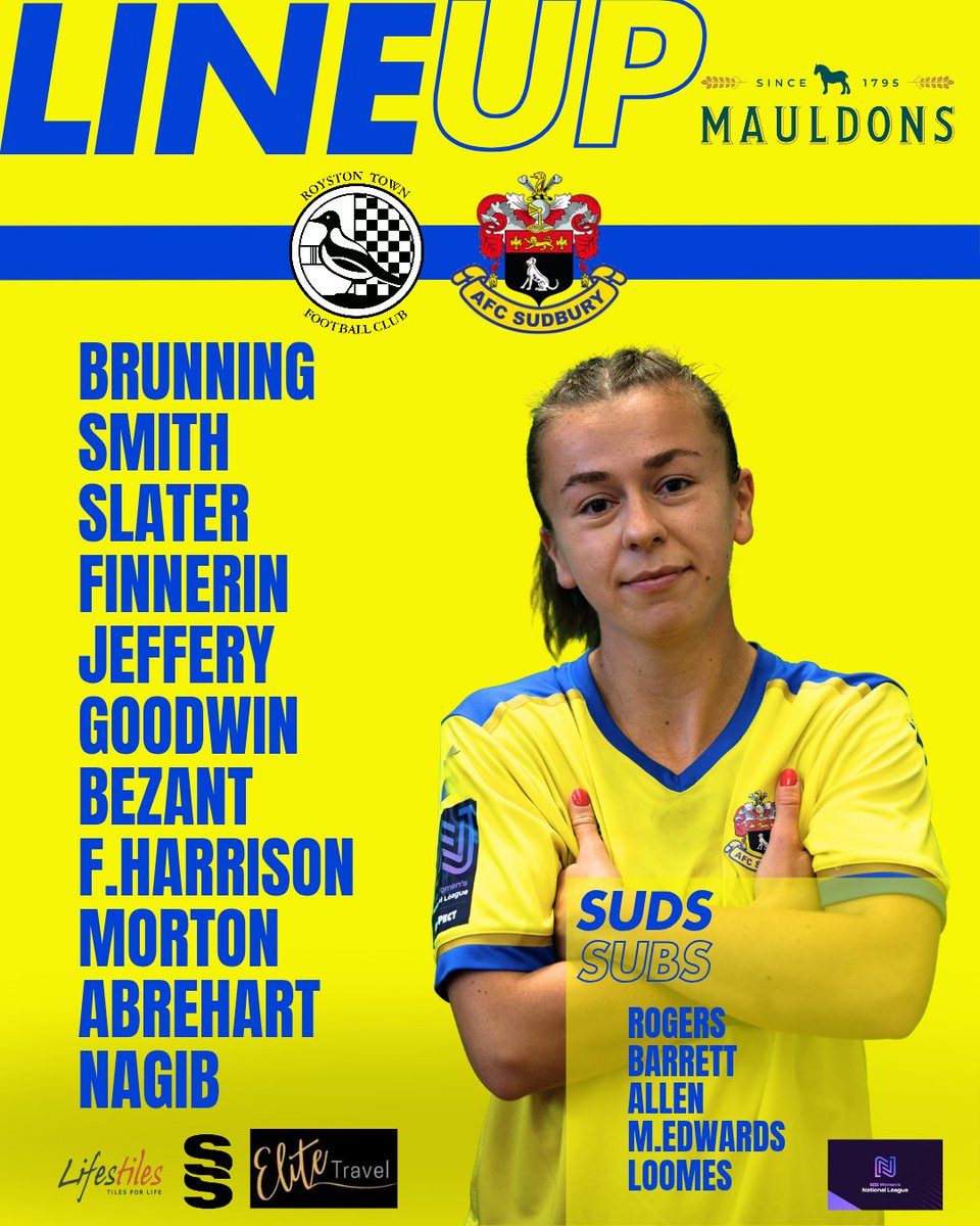 Here's how we line up vs <a href="/RoystonTownWFC/">Royston Town FC Women</a> this afternoon 💛💙