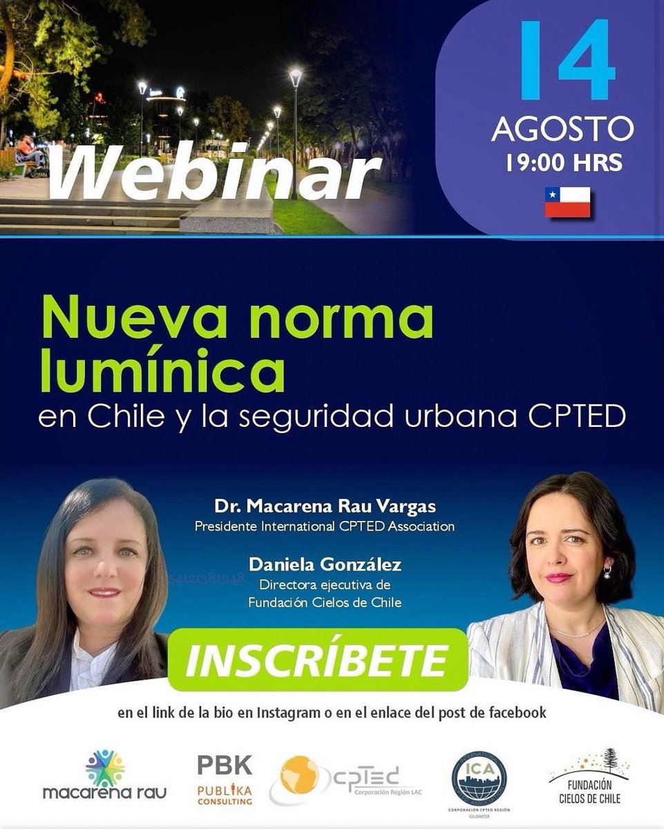 Amigos todavía hay tiempo para inscribirse a este importante webinar gratuito!

No te lo pierdas!

Link de inscripción:
forms.gle/wgt3S5gHLQAHMK…

Nos vemos online!

Saludos,

Dr.Macarena Rau

#cpted #iso22341 #iso31000 #seguridadurbana
