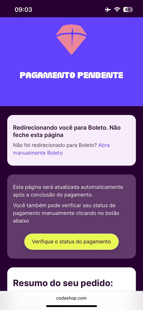 felwp's tweet photo. @ArenaXWiccano Comprei pela coda agora cedo, não caiu os wc, já debitou da minha conta e o pagamento fica pendente. Foi via boleto https://t.co/PHgbuWMTXG