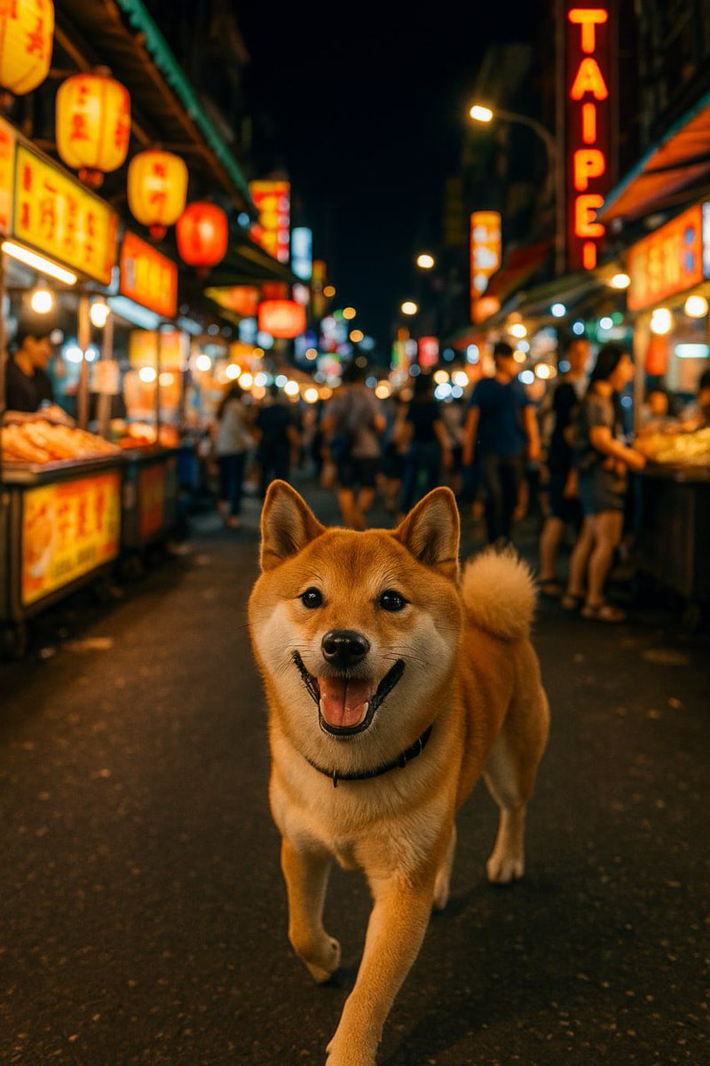 Day #21: From the Philippines to Taiwan! 🇹🇼

Neon signs flash above crowded stalls. Woks sizzle. Scooters zip past. 

$TAIKI is weaving its way through a Taipei night market.

The city feels alive after dark.

Voices echo in every lane. 

A new city.
A new photo.
Every single