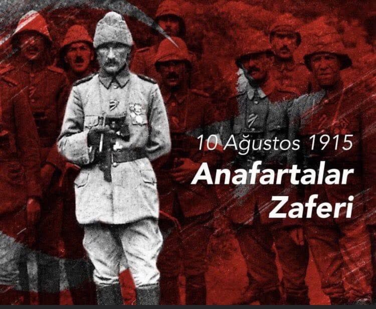 1. Dünya Savaşı'nın seyrini değiştiren Çanakkale Cephesi'ndeki 1. Anafartalar Zaferinin yıldönümünde; bu zaferle tarih sahnesine çıkan kurucumuz Mustafa Kemal Atatürk'ü ve tüm şehitlerimizi saygıyla ve minnetle anıyorum.