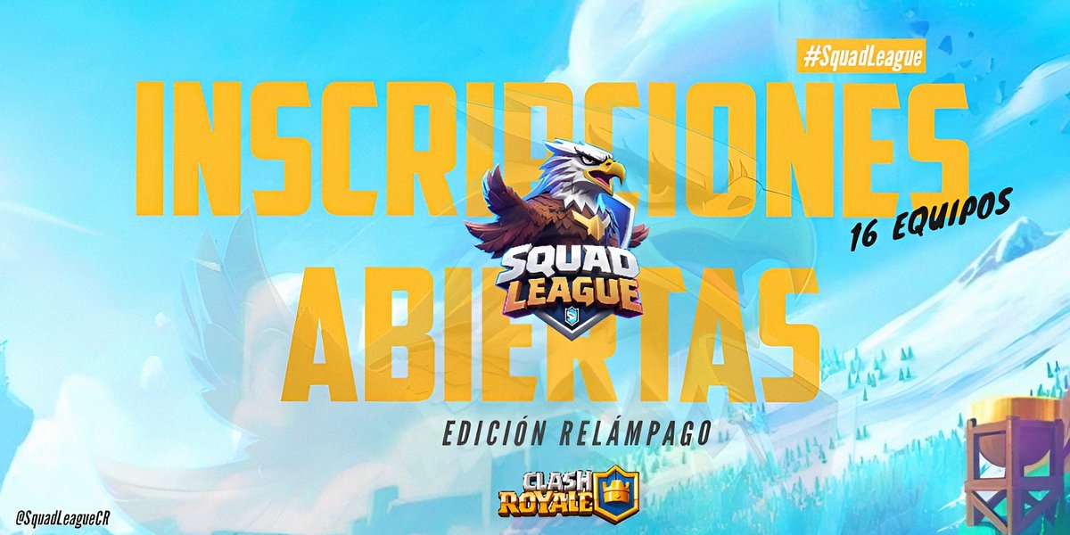 Squad League (@squadleaguecr) on Twitter photo #ClashRoyale | INSCRIPCIONES ABIERTAS
🦅Squad League Edición Relámpago
✔️16 equipos
✔️Eliminación Directa
✔️Formato simple
✔️Roster abierto
🥇SuperCopa SL
🥈Acceso a la siguiente edición
🔰Requisitos
✅️Seguir:
• <a href="/SquadLeagueCR/">Squad League</a>
• <a href="/TDSebasDark5/">SebasDark</a>
• <a href="/TDelta_CR/">Team Delta (Δ)</a>
✅️Dar 🔄 y♥️ #ClashRoyale | INSCRIPCIONES ABIERTAS
🦅Squad League Edición Relámpago
✔️16 equipos
✔️Eliminación Directa
✔️Formato simple
✔️Roster abierto
🥇SuperCopa SL
🥈Acceso a la siguiente edición
🔰Requisitos
✅️Seguir:
• <a href="/SquadLeagueCR/">Squad League</a>
• <a href="/TDSebasDark5/">SebasDark</a>
• <a href="/TDelta_CR/">Team Delta (Δ)</a>
✅️Dar 🔄 y♥️